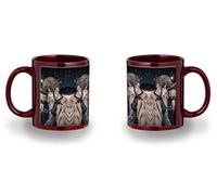 MERCHANDMANIA Taza completamente Roja recuadro Yofukashi no uta anko uguisu anime romance black mug jarra cerveza te infusión