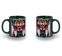 MERCHANDMANIA Taza completamente Verde recuadro album cantantes canciones BFF double take black mug jarra cerveza te infusión
