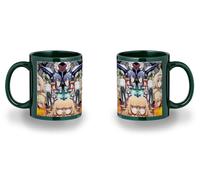 MERCHANDMANIA Taza completamente Verde recuadro anime otome game sekai wa mob serie capitulos black mug jarra cerveza te infusión