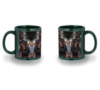 MERCHANDMANIA Taza completamente Verde recuadro anime re zero subaru muerte serie dibujos black mug jarra cerveza te infusión
