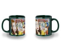 MERCHANDMANIA Taza completamente Verde recuadro anime serie Darwin Jihen dibujos mono evolucion black mug jarra cerveza te infusión