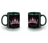 MERCHANDMANIA Taza completamente Verde recuadro blackpink logo corona queen reinas kpop black mug jarra cerveza te infusión
