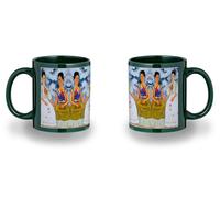 MERCHANDMANIA Taza completamente Verde recuadro cuadro arte feminista Frida Kahlo, Las Dos Fridas black mug jarra cerveza te infusión