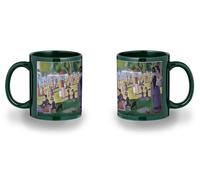 MERCHANDMANIA Taza completamente Verde recuadro cuadro arte Tarde de domingo en la isla de la Grande Jatte black mug jarra cerveza te infusión