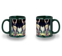 MERCHANDMANIA Taza completamente Verde recuadro el principito fanart libro historia cuento planeta cometa black mug jarra cerveza te infusión