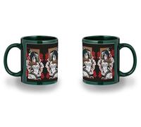 MERCHANDMANIA Taza completamente Verde recuadro serie anime personaje mikasa logo black mug jarra cerveza te infusión