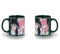 MERCHANDMANIA Taza completamente Verde recuadro serie anime sheihantai na kimi to boku novios personajes black mug jarra cerveza te infusión