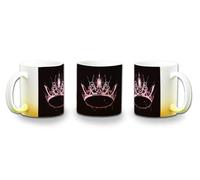 MERCHANDMANIA Taza con degradado Amarillo blackpink logo corona queen reinas kpop color mug