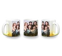 MERCHANDMANIA Taza con degradado Amarillo cantantes famosas grupo mundial crazy fearless color mug