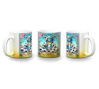 MERCHANDMANIA Taza con degradado Amarillo carta tarot graciosa meme encerrado antisocial casa color mug