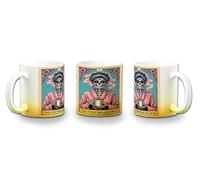 MERCHANDMANIA Taza con degradado Amarillo carta tarot graciosa meme madre café lunes mañana color mug