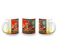 MERCHANDMANIA Taza con degradado Amarillo cartel retro robot terror pelicula tecnologia futuro color mug