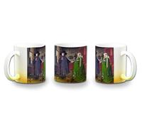 MERCHANDMANIA Taza con degradado Amarillo cuadro arte Jan van Eyck, El retrato de Arnolfini color mug