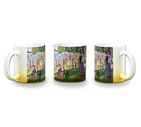 MERCHANDMANIA Taza con degradado Amarillo cuadro arte Tarde de domingo en la isla de la Grande Jatte color mug