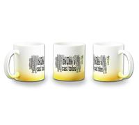MERCHANDMANIA Taza con degradado Amarillo frase graciosa os odio a casi todos color mug