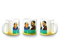 MERCHANDMANIA Taza con degradado Amarillo frase graciosa que me quedo sin comer trabajo pobre color mug