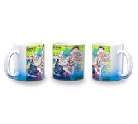 MERCHANDMANIA Taza con degradado Azul anime Kimi to Koete Koi ni Naru bestias animales kemonomimi color mug