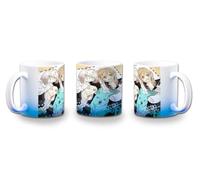 MERCHANDMANIA Taza con degradado Azul anime Kimi to Koete Koi ni Naru furry gata perro lobo color mug