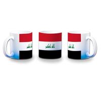 MERCHANDMANIA Taza con degradado Azul bandera iraq pais oriente medio gobierno iraqui color mug