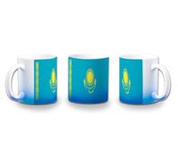 MERCHANDMANIA Taza con degradado Azul bandera kazajistan pais oriente medio color mug