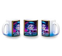 MERCHANDMANIA Taza con degradado Azul carta tarot graciosa meme agusto bebida beber fiesta color mug