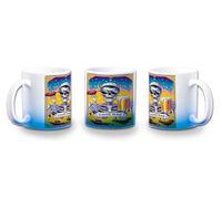 MERCHANDMANIA Taza con degradado Azul carta tarot graciosa meme papa padre guay niños color mug