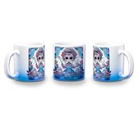 MERCHANDMANIA Taza con degradado Azul carta tarot graciosa meme vida madre cocina amor color mug