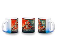 MERCHANDMANIA Taza con degradado Azul cartel retro robot terror pelicula tecnologia futuro color mug