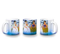 MERCHANDMANIA Taza con degradado Azul cuadro arte feminista Frida Kahlo, Las Dos Fridas color mug