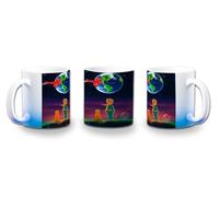 MERCHANDMANIA Taza con degradado Azul el principito luna tierra estrellas universo fantasia zorro color mug