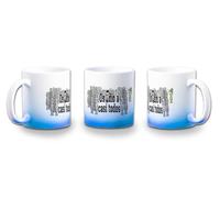 MERCHANDMANIA Taza con degradado Azul frase graciosa os odio a casi todos color mug