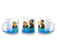 MERCHANDMANIA Taza con degradado Azul frase graciosa que me quedo sin comer trabajo pobre color mug