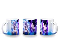 MERCHANDMANIA Taza con degradado Azul luchadores serie peleas dioses angeles bolas dibujos color mug