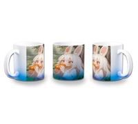 MERCHANDMANIA Taza con degradado Azul therian furry animal chica conejo cute kawaii color mug