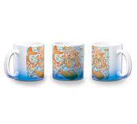 MERCHANDMANIA Taza con degradado Azul therian furry animal sirena pez chica girl kawaii cute color mug
