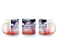 MERCHANDMANIA Taza con degradado Rojo anime chica angel traviesa gula pecado dibujo color mug