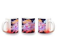 MERCHANDMANIA Taza con degradado Rojo anime chica angel traviesa lujuria pecado dibujo color mug
