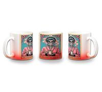 MERCHANDMANIA Taza con degradado Rojo carta tarot graciosa meme madre café lunes mañana color mug