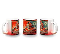 MERCHANDMANIA Taza con degradado Rojo cartel retro robot terror pelicula tecnologia futuro color mug