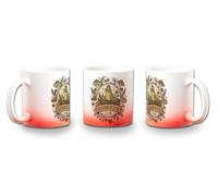 MERCHANDMANIA Taza con degradado Rojo logo club buscador de setas recolector campo color mug