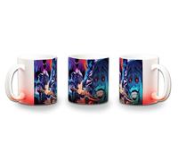 MERCHANDMANIA Taza con degradado Rojo serie anime manhwa solo leveling accion mazmorras color mug