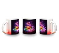 MERCHANDMANIA Taza con degradado Rojo te astral galaxia astrologia magico magia colores arcoiris color mug