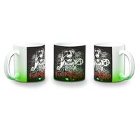 MERCHANDMANIA Taza con degradado Verde antisocial dead anime girl metal gotico frase graciosa color mug