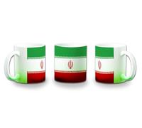 MERCHANDMANIA Taza con degradado Verde bandera iran pais oriente medio gobierno irani color mug