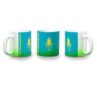 MERCHANDMANIA Taza con degradado Verde bandera kazajistan pais oriente medio color mug
