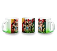 MERCHANDMANIA Taza con degradado Verde bola de dan juego balon prisionero dibujos niños color mug