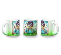 MERCHANDMANIA Taza con degradado Verde carta tarot graciosa meme enfermera medico salud color mug