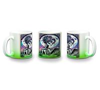 MERCHANDMANIA Taza con degradado Verde carta tarot graciosa meme lector libros biblioteca color mug