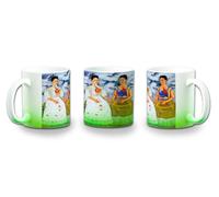 MERCHANDMANIA Taza con degradado Verde cuadro arte feminista Frida Kahlo, Las Dos Fridas color mug