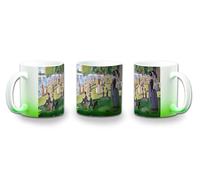 MERCHANDMANIA Taza con degradado Verde cuadro arte Tarde de domingo en la isla de la Grande Jatte color mug
